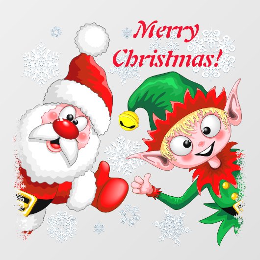 Weihnachtsfiguren von Weihnachten und Elfen stürme Fensteraufkleber (Blatt)