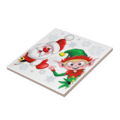 Weihnachtsfiguren von Weihnachten und Elfen stürme Fliese (Seite)