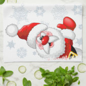 Weihnachtsfiguren von Weihnachten und Elfen stürme Geschirrtuch (Gefaltet)