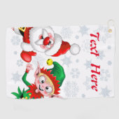 Weihnachtsfiguren von Weihnachten und Elfen stürme Golfhandtuch (Horizontal)