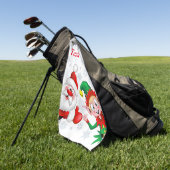 Weihnachtsfiguren von Weihnachten und Elfen stürme Golfhandtuch (Gras)