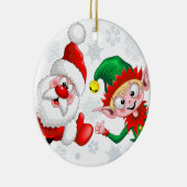 Weihnachtsfiguren von Weihnachten und Elfen stürme Keramik Ornament (Rechts)