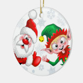 Weihnachtsfiguren von Weihnachten und Elfen stürme Keramik Ornament (Links)