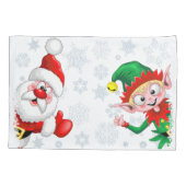 Weihnachtsfiguren von Weihnachten und Elfen stürme Kissenbezug (Rückseite)