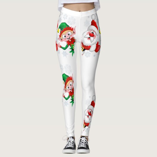 Weihnachtsfiguren von Weihnachten und Elfen stürme Leggings (Vorderseite)