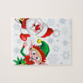 Weihnachtsfiguren von Weihnachten und Elfen stürme Puzzle (Horizontal)