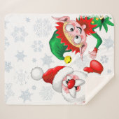 Weihnachtsfiguren von Weihnachten und Elfen stürme Sherpadecke (Vorderseite (Horizontal))