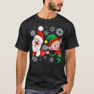 Weihnachtsfiguren von Weihnachten und Elfen stürme T-Shirt