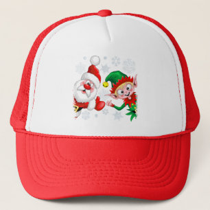 Weihnachtsfiguren von Weihnachten und Elfen stürme Truckerkappe