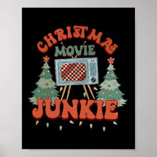 Weihnachtsfilm Junkie Retro Weihnachtsbaum Christu Poster