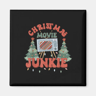 Weihnachtsfilm-Junkie Retro-Weihnachtsbaum Magnet