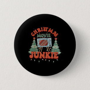 Weihnachtsfilm-Junkie Retro-Weihnachtsbaum Weihnac Button