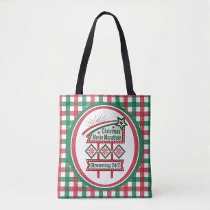 Weihnachtsfilm-Marathon Retro-Marquee-Festivität Tasche