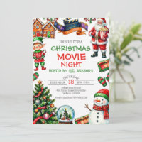 Weihnachtsfilm-Nacht-Feiertags-Party-Einladung