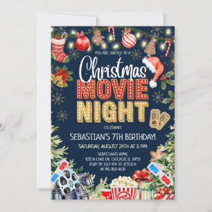 Weihnachtsfilm-Nacht Geburtstag Einladung