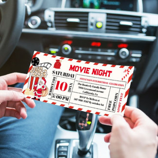 Weihnachtsfilm Nacht Geburtstagsparty Ticket Inval Einladung