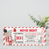 Weihnachtsfilm Nacht Geburtstagsparty Ticket Inval Einladung (Stehend Vorderseite)