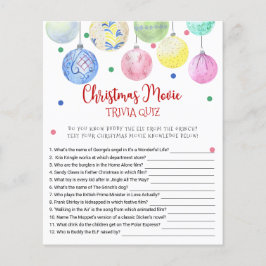 Weihnachtsfilm TRIVIA QUIZ Game Card Flyer