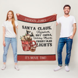 Weihnachtsfilm Zeit hinzufügen Name Holiday Fleecedecke