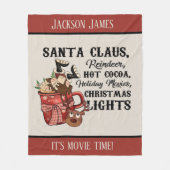 Weihnachtsfilm Zeit hinzufügen Name Holiday Fleecedecke (Vorderseite)
