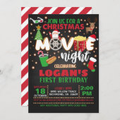 Weihnachtsfilm zum Geburtstag Einladung (Vorne/Hinten)