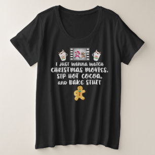 Weihnachtsfilme Hot Cocoa Backdesign Große Größe T-Shirt
