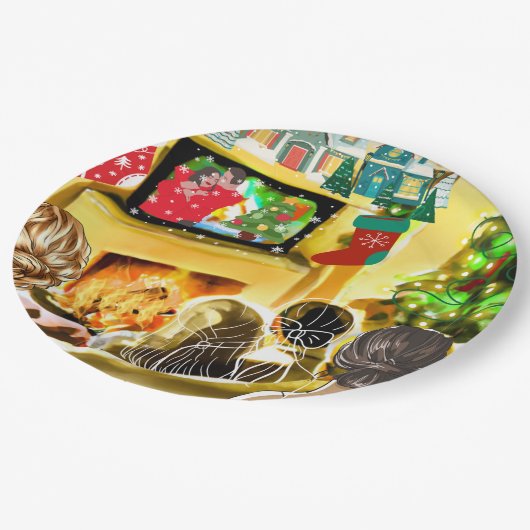 Weihnachtsfilme Pappteller (Schrägansicht)