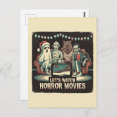 Weihnachtsfilme Santa Ghost Mummy Werewolf Postkarte (Vorne/Hinten)