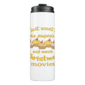 Weihnachtsfilme und Backen Thermosbecher (Vorderseite)