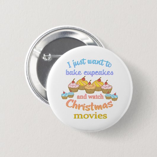 Weihnachtsfilme und Cupcakes Button (Vorne & Hinten)