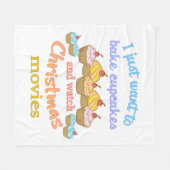 Weihnachtsfilme und Cupcakes Fleecedecke (Vorderseite (Horizontal))