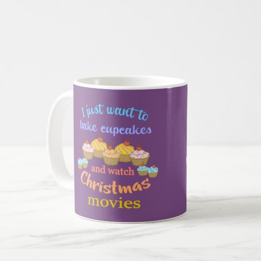 Weihnachtsfilme und Cupcakes Kaffeetasse (Vorderseite Links)