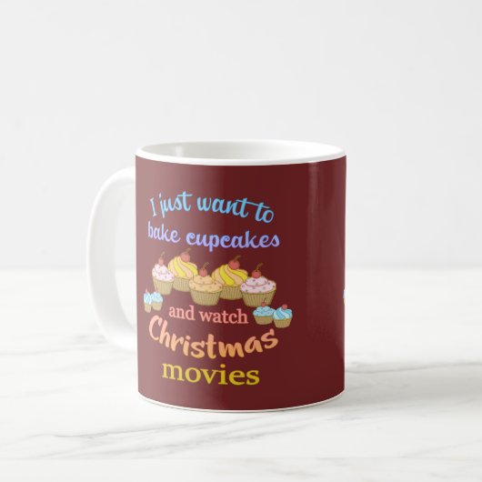 Weihnachtsfilme und Cupcakes Kaffeetasse (Vorderseite Links)