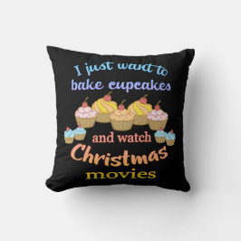 Weihnachtsfilme und Cupcakes Kissen