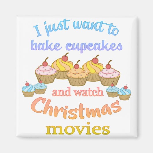 Weihnachtsfilme und Cupcakes Magnet (Vorne)