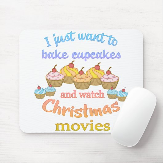 Weihnachtsfilme und Cupcakes Mousepad (Mit Mouse)