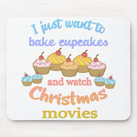 Weihnachtsfilme und Cupcakes Mousepad (Vorne)