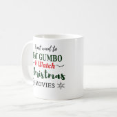 Weihnachtsfilme und Gumbo Funny Cajun Louisiana Kaffeetasse (Vorderseite Links)