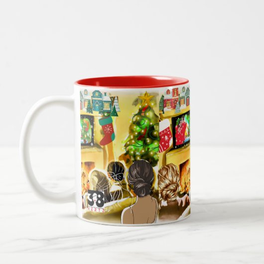 Weihnachtsfilme Zweifarbige Tasse (Links)