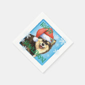 Weihnachtsfinnisch Lapphund Napkins Serviette (Ecke)