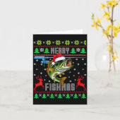 Weihnachtsfisch Damen Fischfang Lustig Hässlich We Karte (Gelbe Blume)