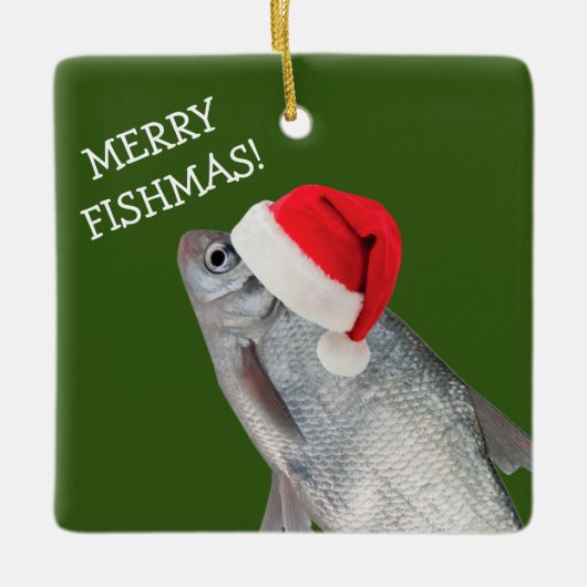 Weihnachtsfisch Keramikornament (Vorderseite)