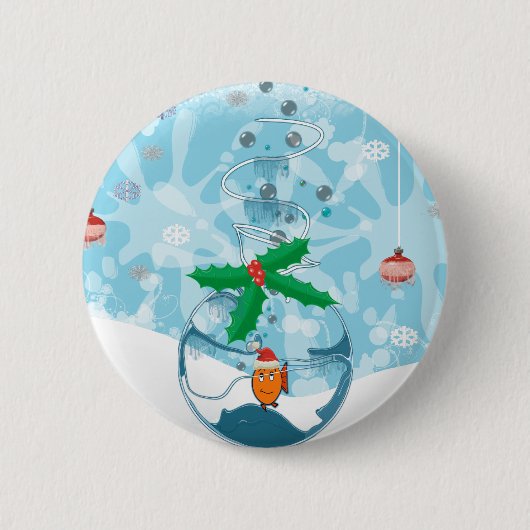Weihnachtsfisch Platsch Button (Vorderseite)
