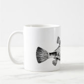 Weihnachtsfisch (Puffsfisch) mit Weihnachtsmannmüt Kaffeetasse (Links)