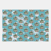 Weihnachtsfisch Weihnachtsmannmütze Funny Fishing Geschenkpapier Set (Vorderseite 3)