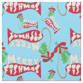 Weihnachtsfischen froh Fishmas ♫ Stoff (Nahaufnahme)