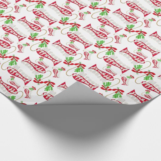 Weihnachtsfischen - Frohe Fishmas 2 Geschenkpapier (Ecke)