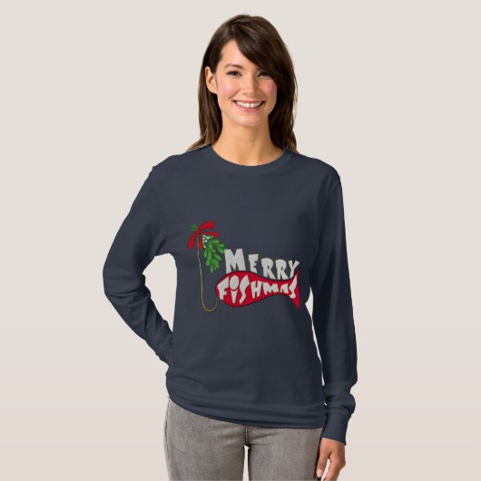 Weihnachtsfischen - Frohe Fishmas T-Shirt (Vorne ganz)