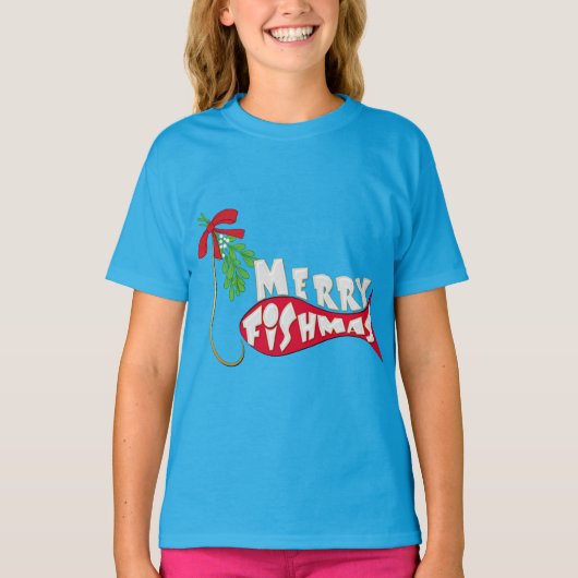 Weihnachtsfischen - Frohe Fishmas T-Shirt (Vorderseite)