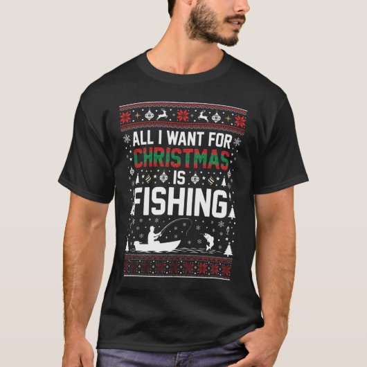 Weihnachtsfischen hässlicher Pullover Vektor (Vorderseite)